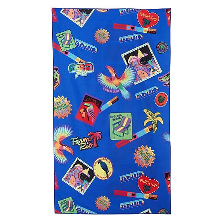Toalha Farm Tchibum Rainbow X Patch Azul