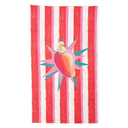 Toalha Farm Tchibum Listrado Rosa X Suco Caju