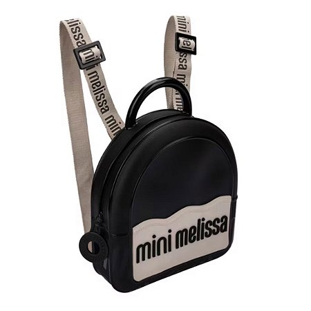 Mini Mochila Mini Melissa Backpack Preto Bege