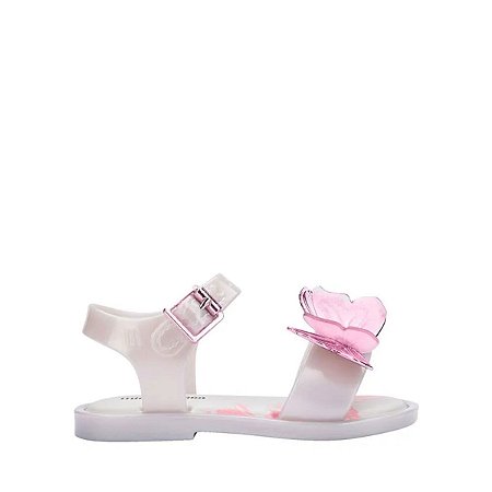 Sandália Mini Melissa Fly Sandal III Baby Branco Perolado