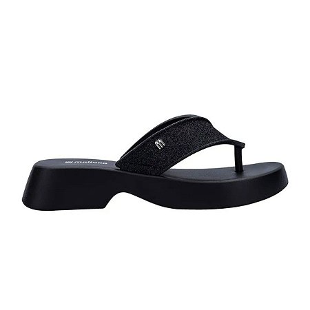 Sandália Melissa Flatform M Lover Glitter Preto