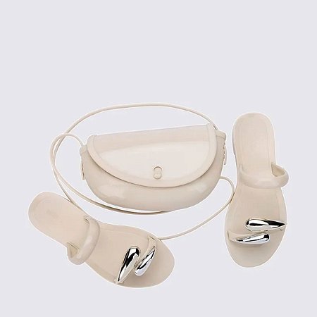 Kit Sandália Melissa + Bolsa Eden Bege