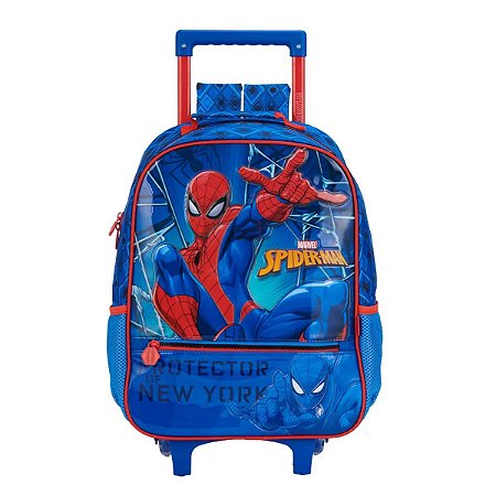 Mochila com Rodas E Alças Homem Aranha Azul 16 Xeryus