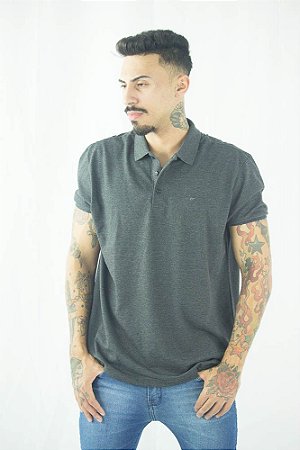 CAMISA POLO ELLUS PIQUET GRAFITE LOGO EASA