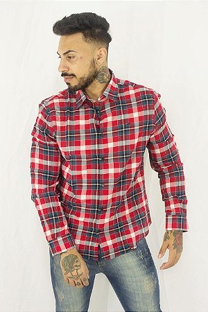 CAMISA ELLUS MANGA LONGA COOL CLASSIC FRENCH VERMELHA