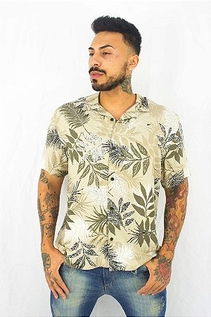 CAMISA ELLUS HAWAII SAVANA MASCULINA CREME