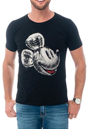 CAMISETA MICKEY HEAD RED FEATHER