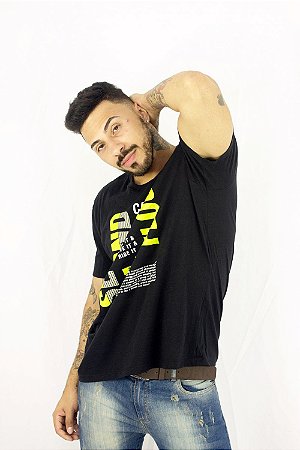 CAMISETA ELLUS SECOND FLOOR CAUTION FREESTYLE PRETO MASC