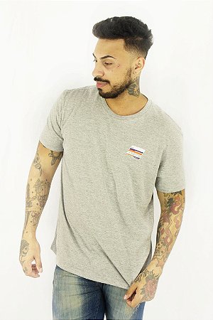 CAMISETA ELLUS SECOND FLOOR BASIC MASCULINA CINZA MESCLA