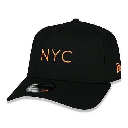 BONÉ NEW ERA SIMPLE SIGNATURE FLUOR NYC PRETO e LARANJA