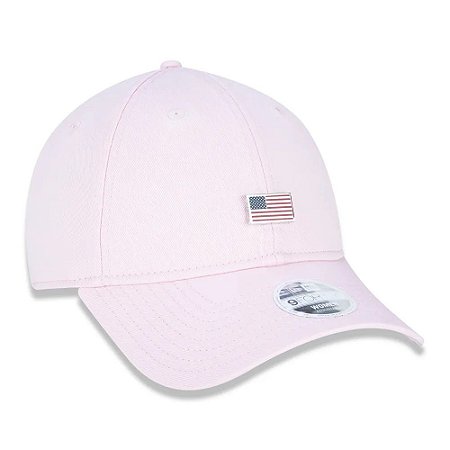 BONÉ NEW ERA 9FORTY 90S CONTINUES FLAG EUA ROSA CLARO