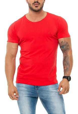 CAMISETA RED FEATHER BÁSICA MASCULINA VERMELHA