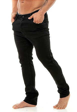 CALÇA RED FEATHER JEANS SKINNY BLACK WASHED MASCULINA