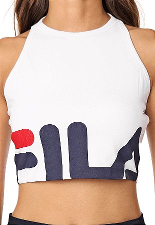 REGATA FILA CROPPED LETTER BRANCA FEMININA