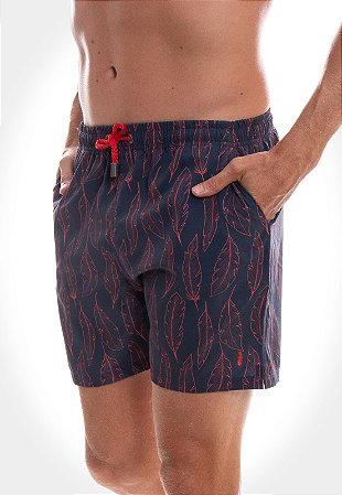 SHORT RED FEATHER SWIM PENA LARANJA FUNDO MARINHO MASCULINO