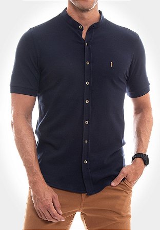 CAMISA RED FEATHER GOLA PADRE PIQUET AZUL