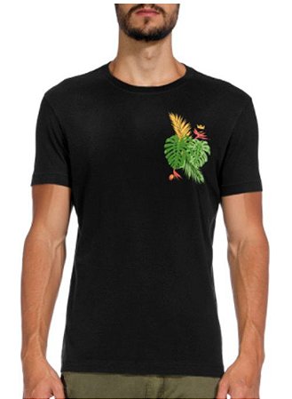 Camiseta Osklen Vintage Slim Tropical Leaves