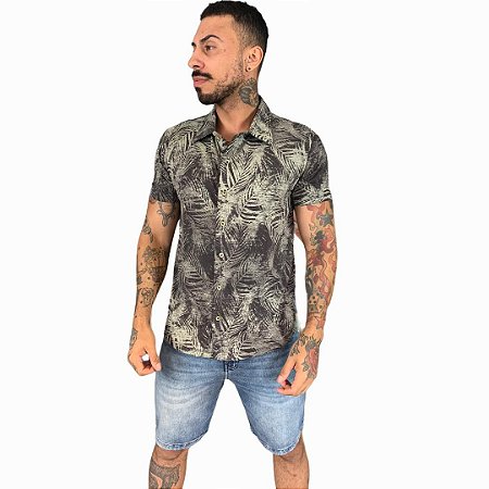 CAMISA RED FEATHER SPORT FOLHAGEM PRETO