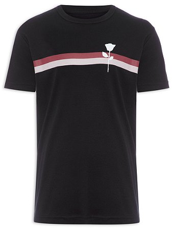 Camiseta Osklen Regular Big Shirt Stripe Rose