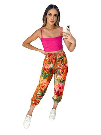 Calça Farm Jogging Veludo Pintura Selvagem