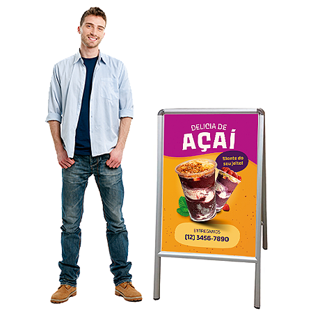 Suporte para Cartaz tipo CAVALETE A1 - UMA FACE
