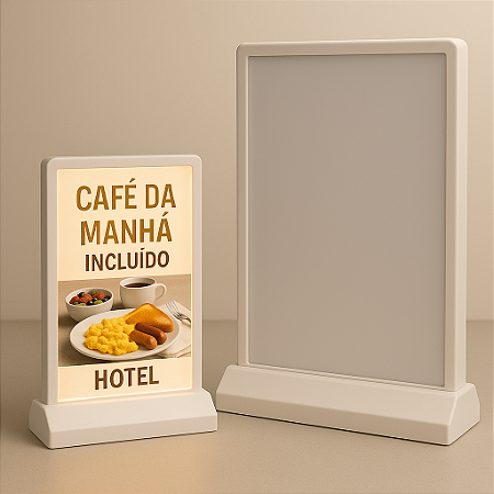 Display LED Dupla Face Recarregável de Mesa A5
