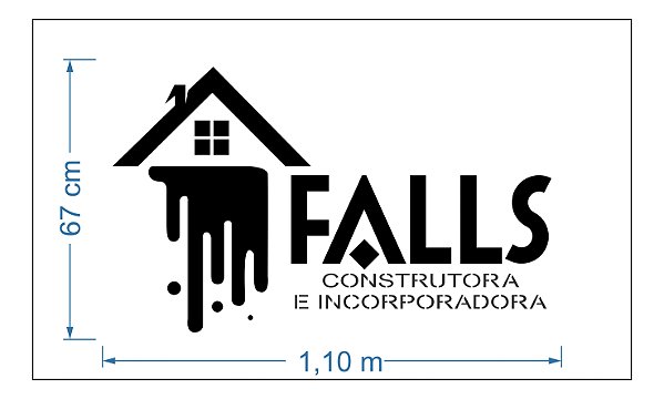 Kit Stencil  logo Falls Construtora + Numeros de 0 a 9 de 15cm de altura