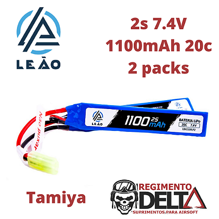 Bateria Lipo - 7.4V/2S - 1100mAh - 20c para AIRSOFT Leão
