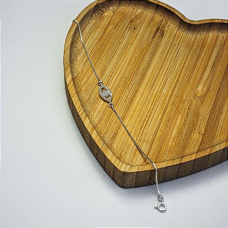 Pulseira Olho Grego cravejado - 18 cm