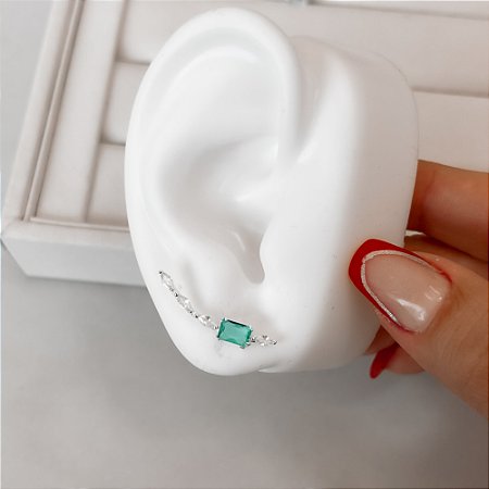 Brinco ear cuff zircônia acqua