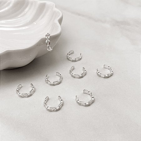 Piercing fake corrente cravejada