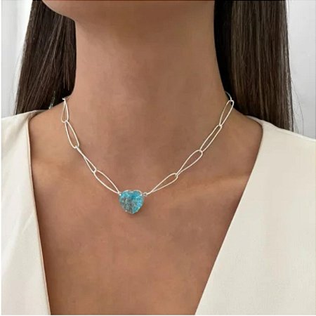 Choker elo com zircônia coração