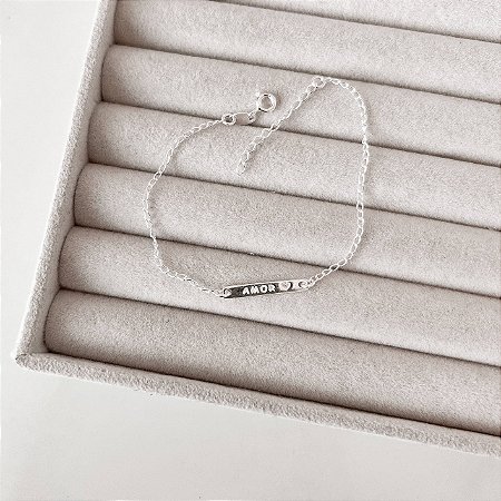 Pulseira entremeio placa amor