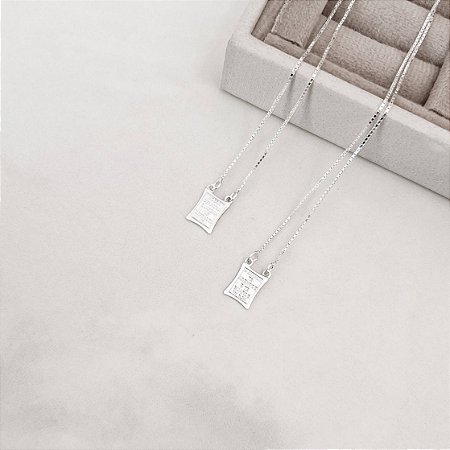 Escapulário Nsa. Sra. Aparecida e sagrado coração verso salmos v15 60cm