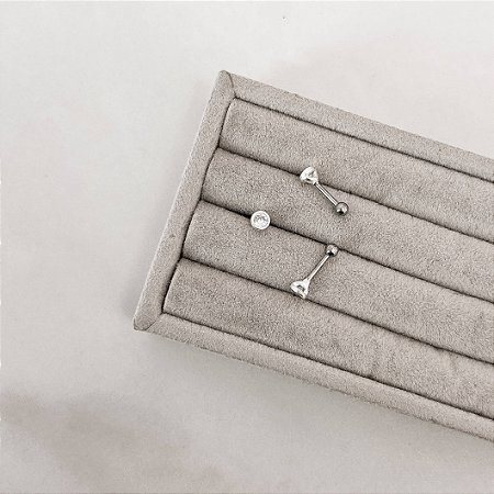 Piercing haste zircônia embutida 4mm