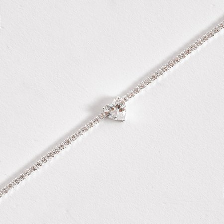 Pulseira Riviera 2.1 com zircônia coração cristal 16+4cm