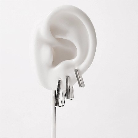 Trio argolas click retangular 13, 16 e 19mm