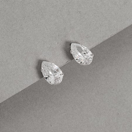 Brinco zircônia gota 12mm