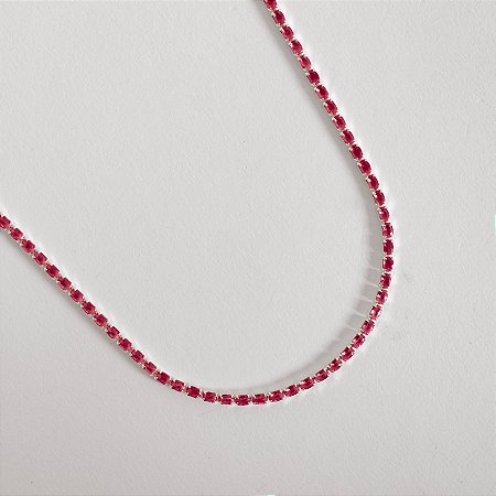 Colar Riviera zircônias ovais cereja 2.1 40+5cm