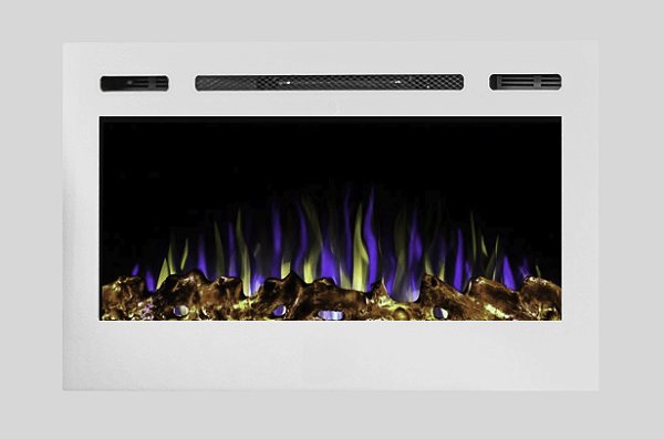 LAREIRA ELETRICA DE EMBUTIR TELA 36" 110V COR BRANCA CHALEUR BRASIL