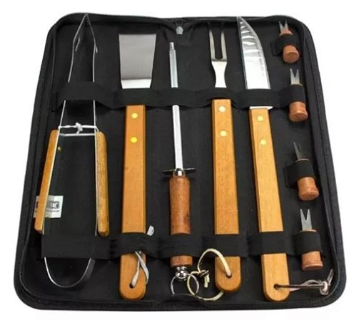 Kit Para Churrascos 360 Kit Churrasco Conjunto Talhes Para Churrasco - 10 Unidades