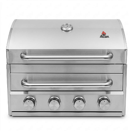 Churrasqueira Híbrida Gás de Embutir E Carvão 4 Queimadores Dual Flame Chaleur Brasil