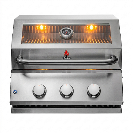 Churrasqueira a Gás Chaleur View 3 Queimadores Inox 304 Com Visor