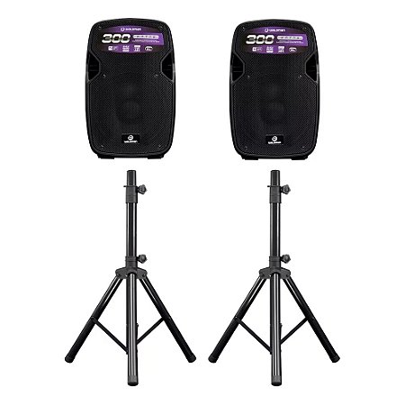 Kit de Caixa Ativa e Passiva 10"  Waldman Flex Fk-300X com Tripé