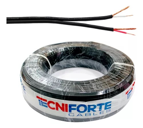Cabo Philips Tecniforte Estereo 2x0,50mm Preto Rolo 100 mts