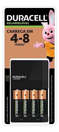 Carregador de Pilhas com 4 Pilhas AA Duracell DX 1500 - 2500mAh