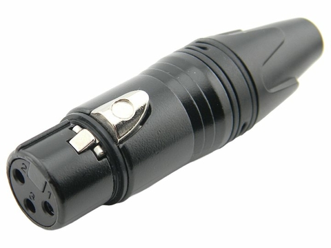 Conector XLR Fêmea de Linha Mxt C30FN3B Preto 3 Polos