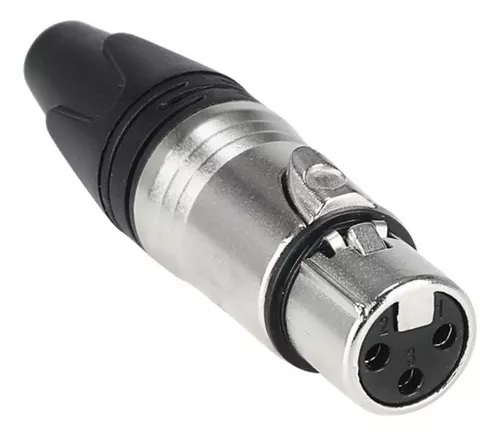 Conector XLR Fêmea de Linha Mxt C30FN3 Prata 3 Polos