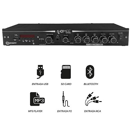 Amplificador Taramps THS-3600 USB/BT 2x60 WRMS
