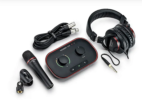 Kit de Gravação Focusrite Vocaster One Studio com Interface de Audio